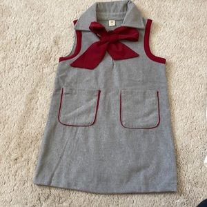 SHEIN girls gray with burgundy trim dress
